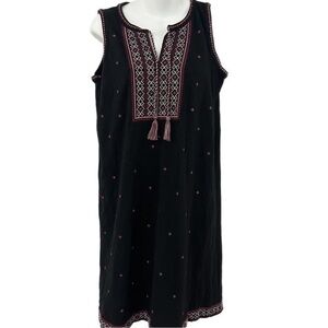 J.Jill Embroidered Sleeveless Shift Dress